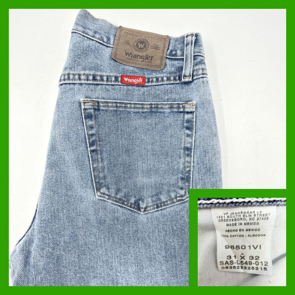Wrangler Authentics Mens Relaxed Fit Straight Leg Jeans 31x32 Light Wash Denim